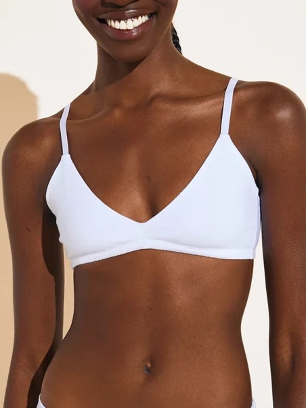 EBERJEY~ Pima Goddess cotton stretch bralette white S/M